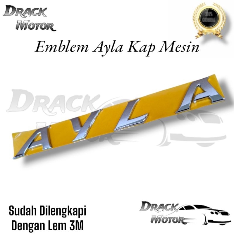 Emblem Tulisan Ayla Chrome Kap Mesin Original Daihatsu Ayla // Emblem Tulisan Ayla Chrome Original K