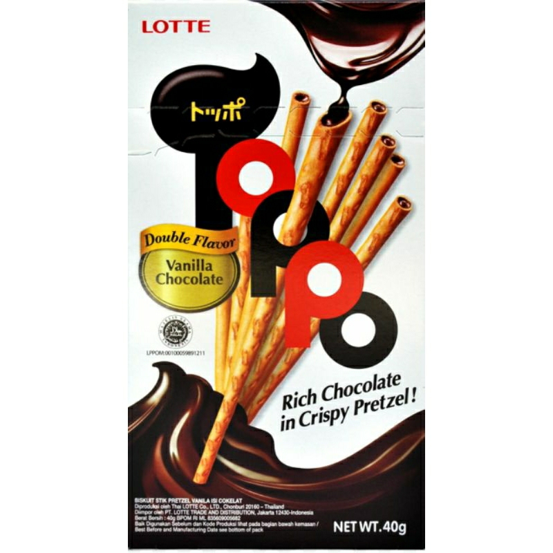 

lotte toppo vanilla chocolate 204g(isi 12 x17g)