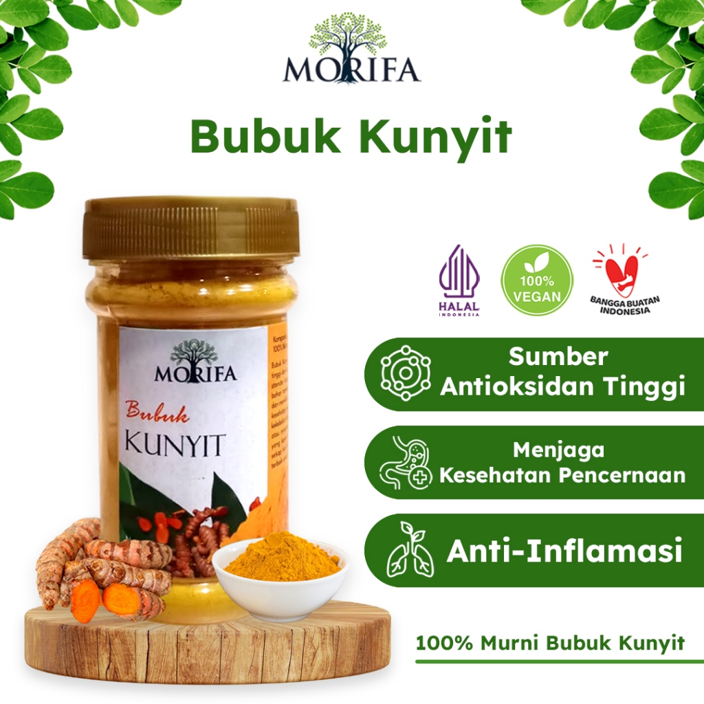 

MORIFA Bubuk Kunyit Halus Food Grade Serbuk Kunyit 60 gram