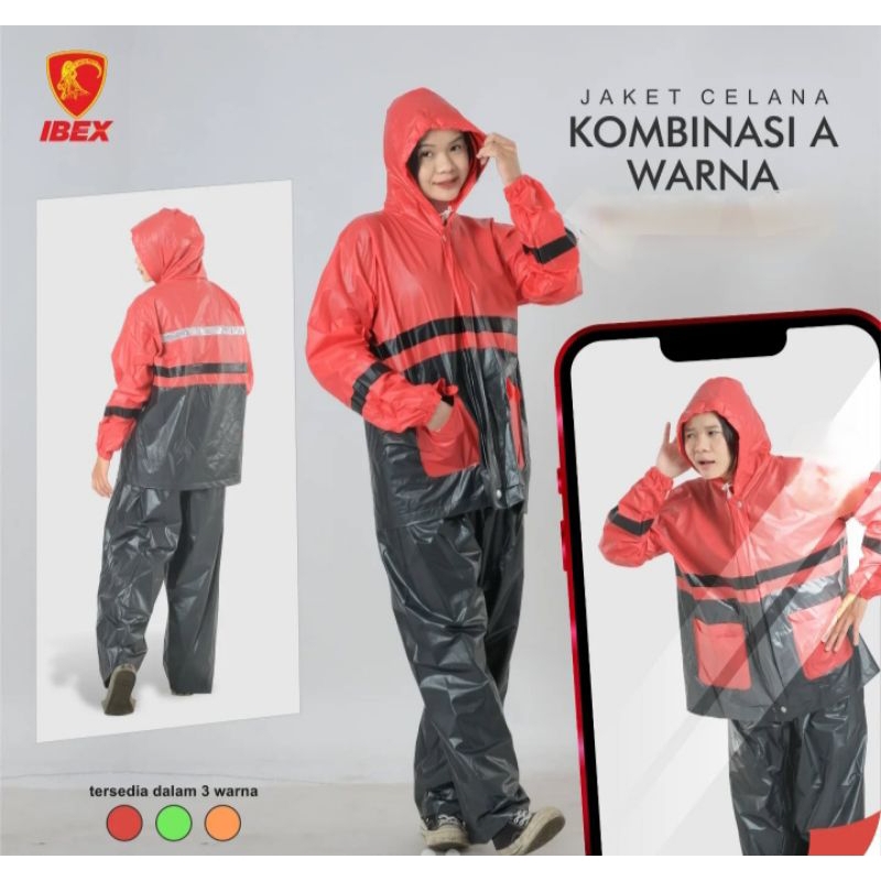 Jas Hujan Setelan Dewasa Kombinasi A | IBEX