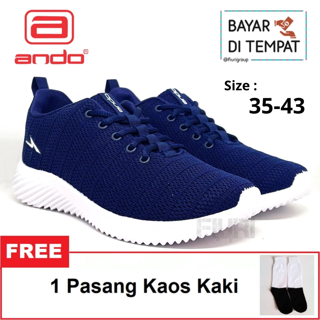 FIURI - ANDO ORIGINAL - IRVINE 35-43 BIRU NAVY - SEPATU SNEAKERS SPORT KANVAS SOL KARET ANAK LAKI-LA