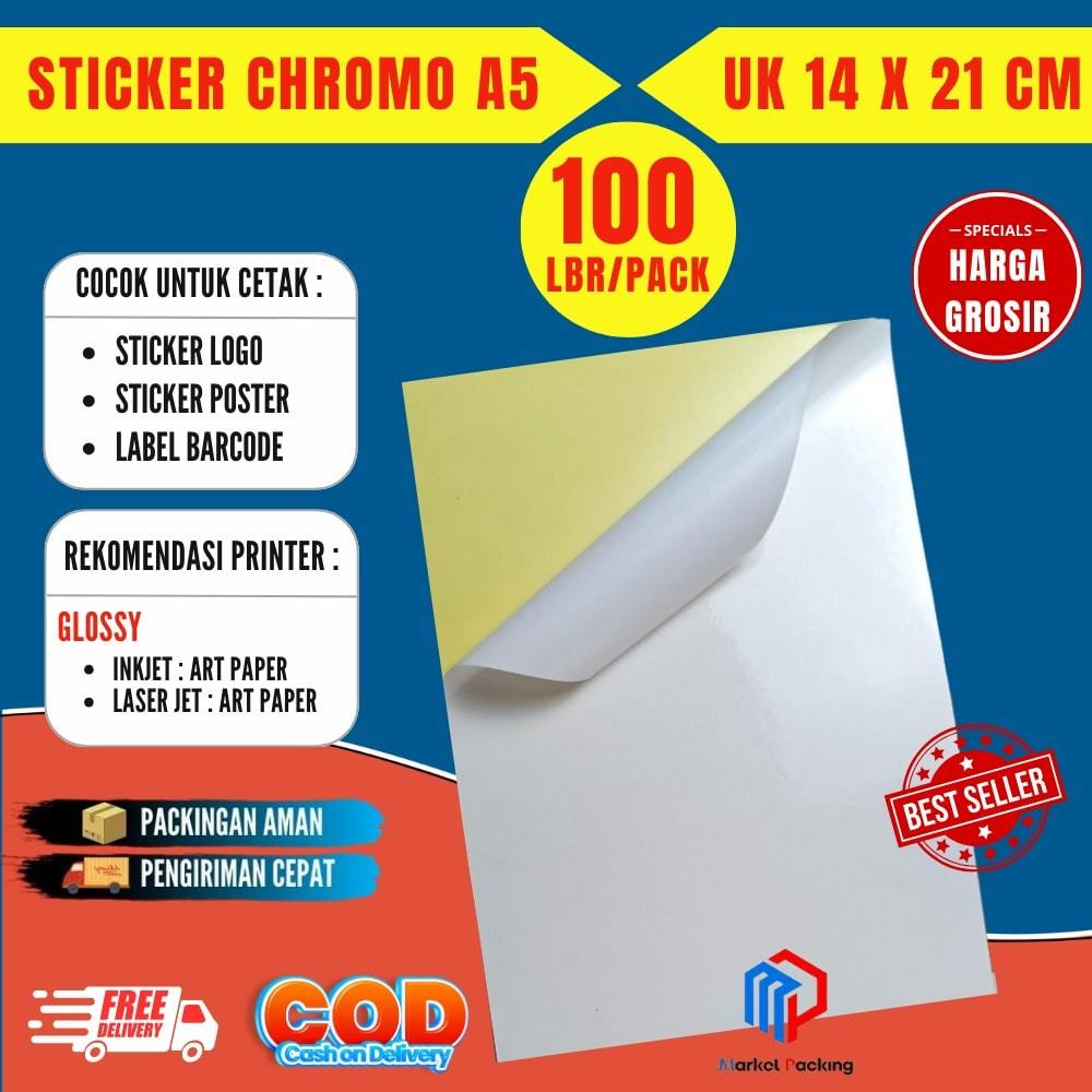 

STIKER LABEL CHROMO UKURAN A5 / STICKER UKURAN A5