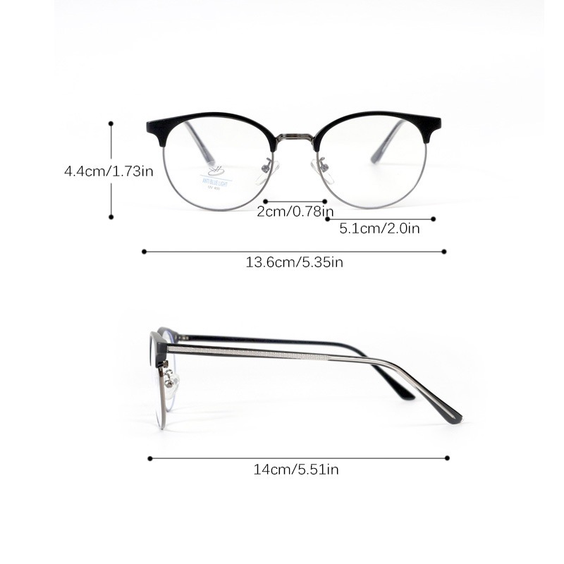 Kacamata Anti Radiasi Photochromic Pria Logam Bulat Kacamata Hitam Pria