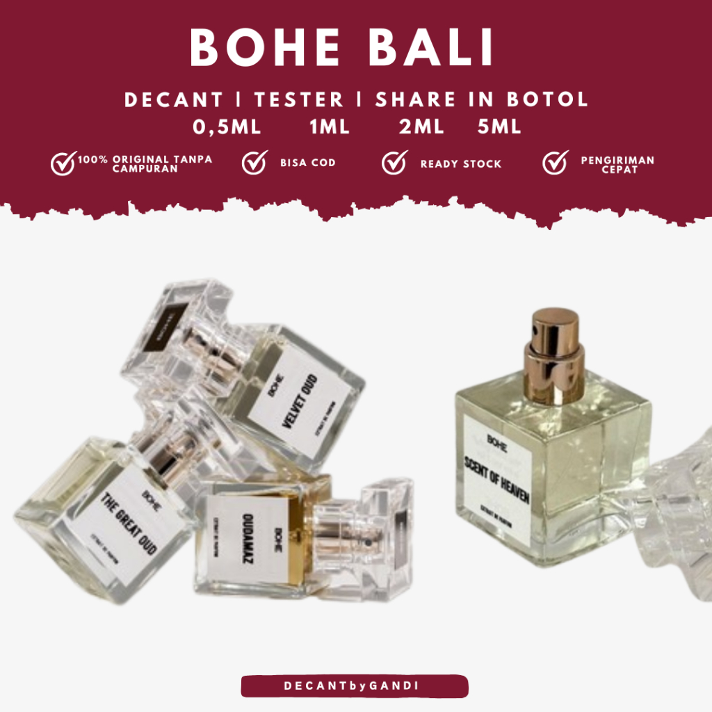 SHARE DECANT BOHE Bali Parfume Zior Extrait De Parfum ORIGINAL 0,5ML 1ML 2ML5ml  HEDON LADYBOSS