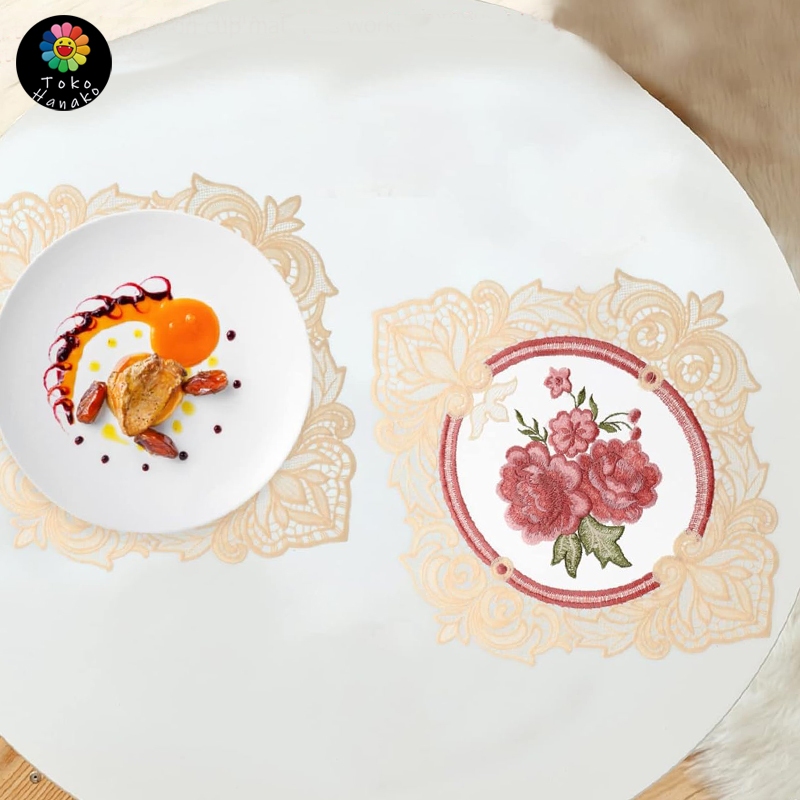 Charisma Lace Bordir Bunga Rose Kotak Import Aplikasi Bordir