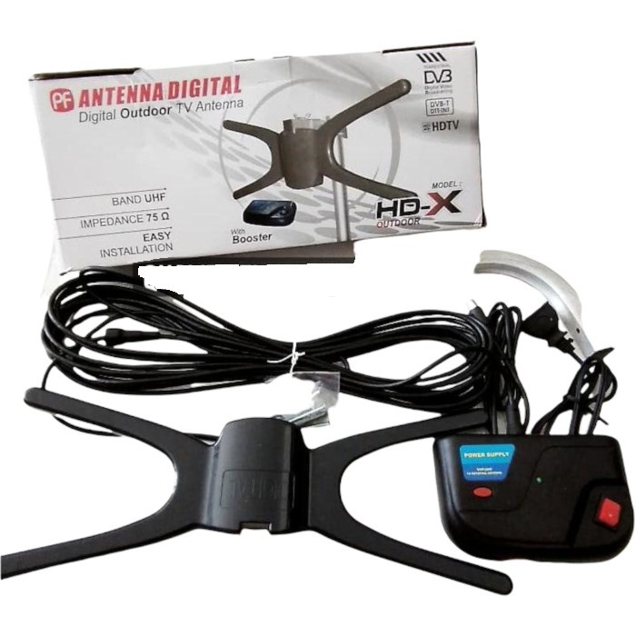 Antenna TV Outdoor Booster Kabel Langsung Colok Antena Digital PF HD-X