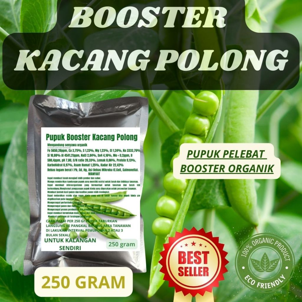 Pupuk organik booster Kacang Polong agar tidak mudah rontok 250gr