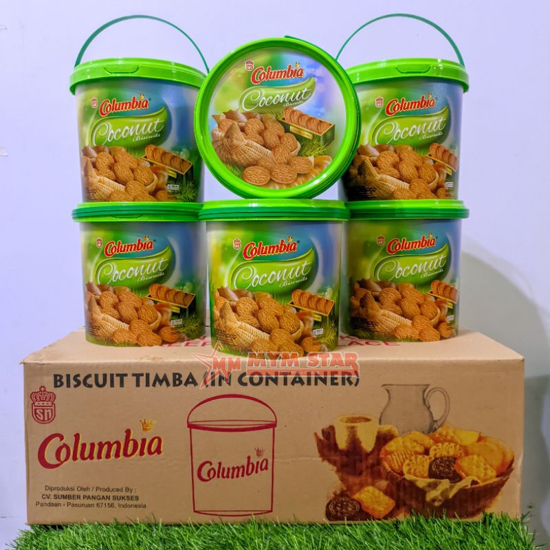 

(1 DUS) Columbia Coconut Biscuits Toples Timba 350g isi 6