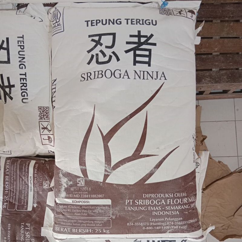 

tepung terigu sriboga ninja 25 kg / sak - khusus instant