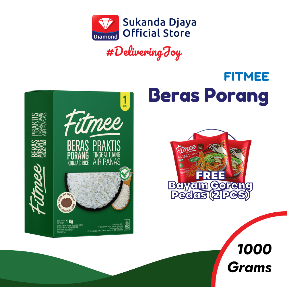 

Fitmee Beras Porang 1 kg FREE 2 Pcs Fitmee Mie Bayam Goreng Pedas 65 Gr