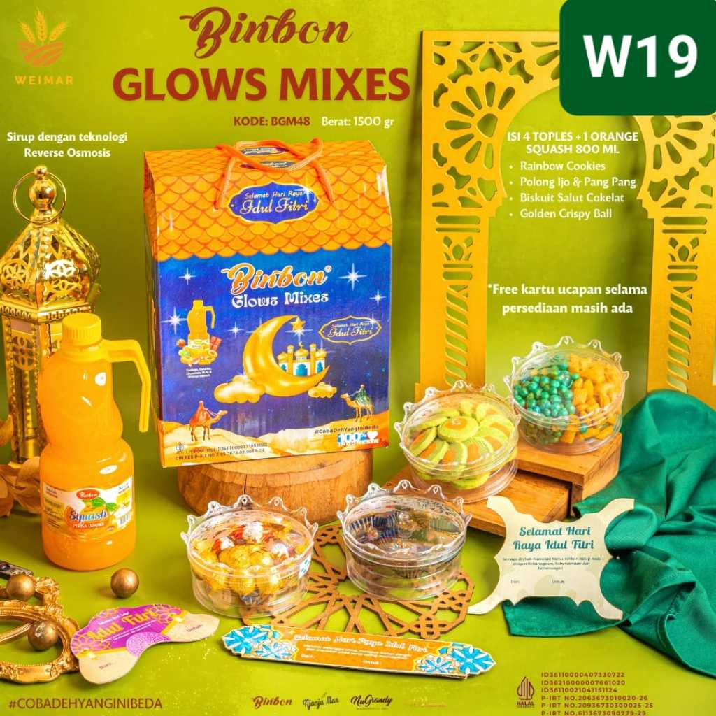 

HAMPERS KUE KERING LEBARAN BINBON GLOW MIX 4+1