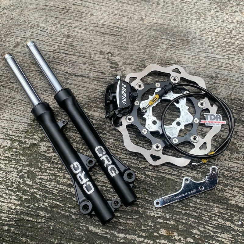 Paket shock depan komplit CRG model KYB paketan shock depan CRG paket shock komplit+ kaliper nisin s