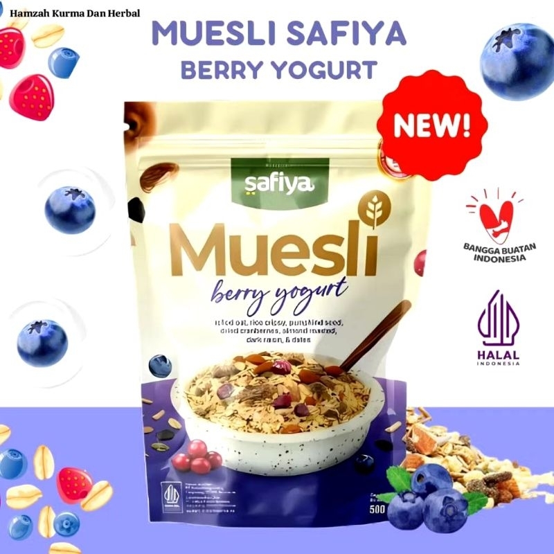 

Muesli Berry Yogurt Safiya 1 KG Oatmeal Diet Fruity Taste Sereal Sehat