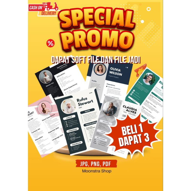 Beli 1 Dapat 3 (File dan Print) Jasa Edit Data Diri / Curriculum Vitae / CV / Biodata Untuk Melamar 
