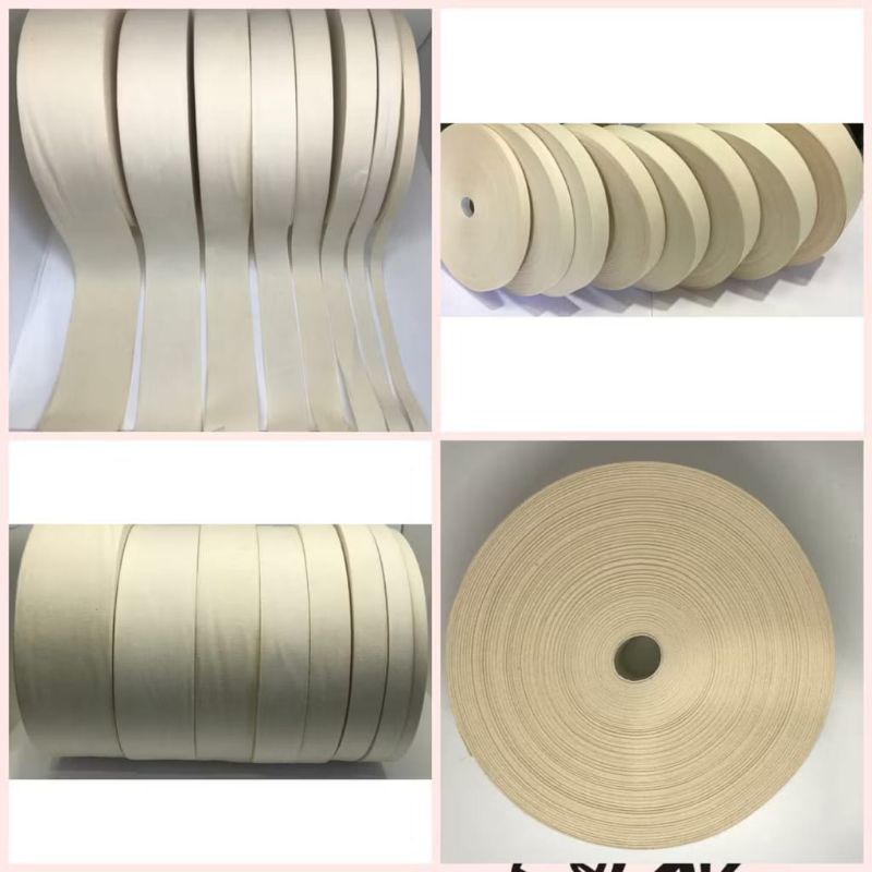 

100 METER - LABEL PITA KATUN POLOS CREAM | LABEL HIJAB | BAJU