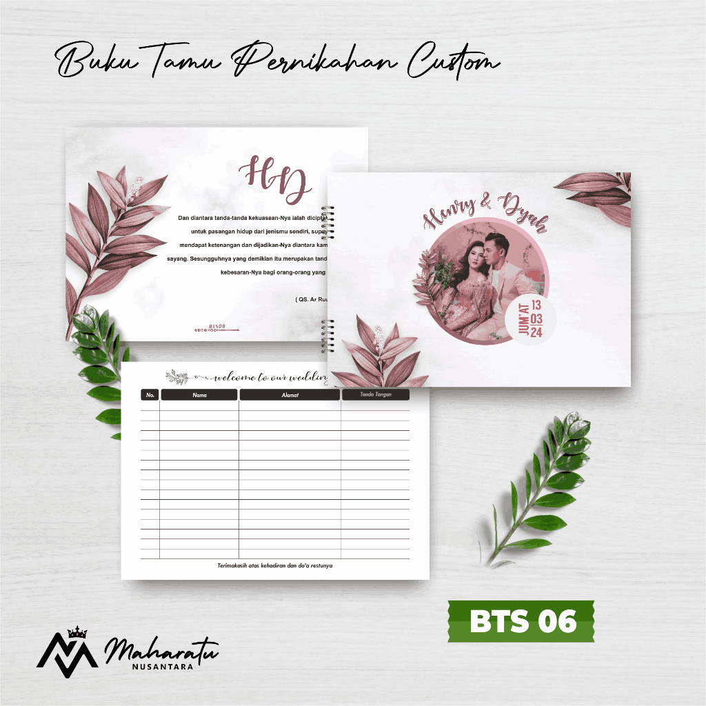BUKU TAMU CUSTOM - BUKU TAMU PERNIKAHAN CUSTOM - BTS
