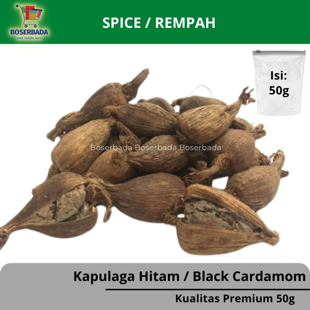 

50g Kapulaga Hitam Super Premium / Black Cardamom Impor