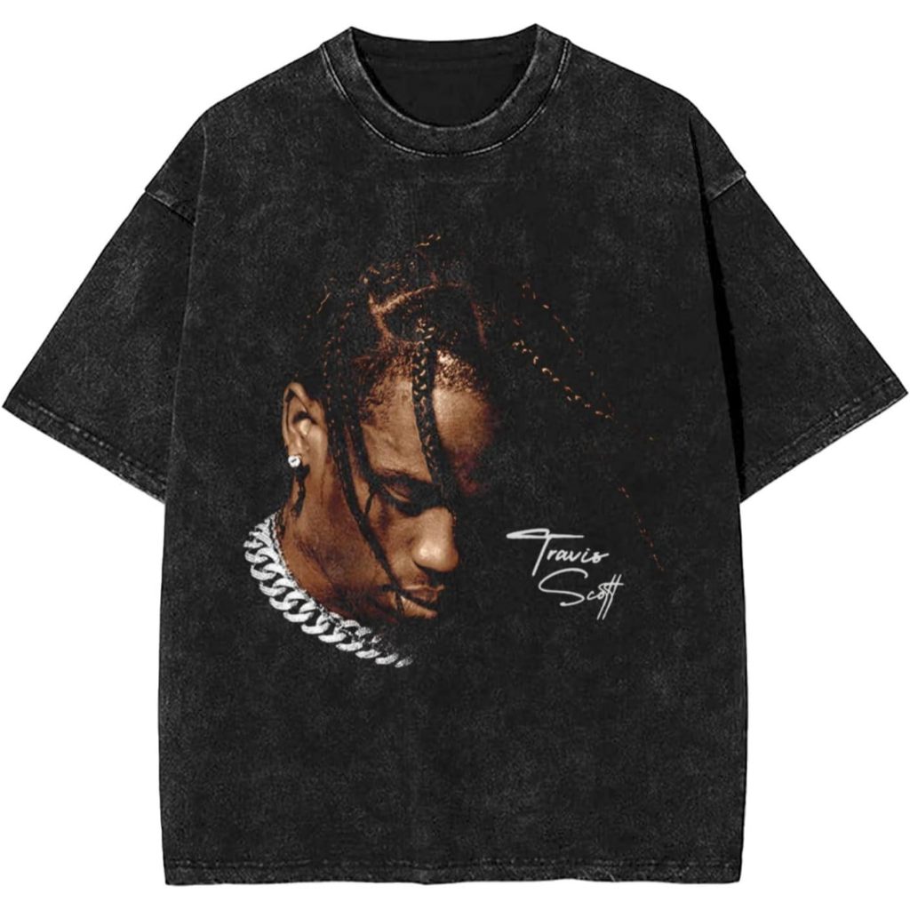 Baju Kaos Band Travis Rapper Scott Men's Vintage Oversized T Shirt Cotton Combed 24s: Nyaman, Stylis