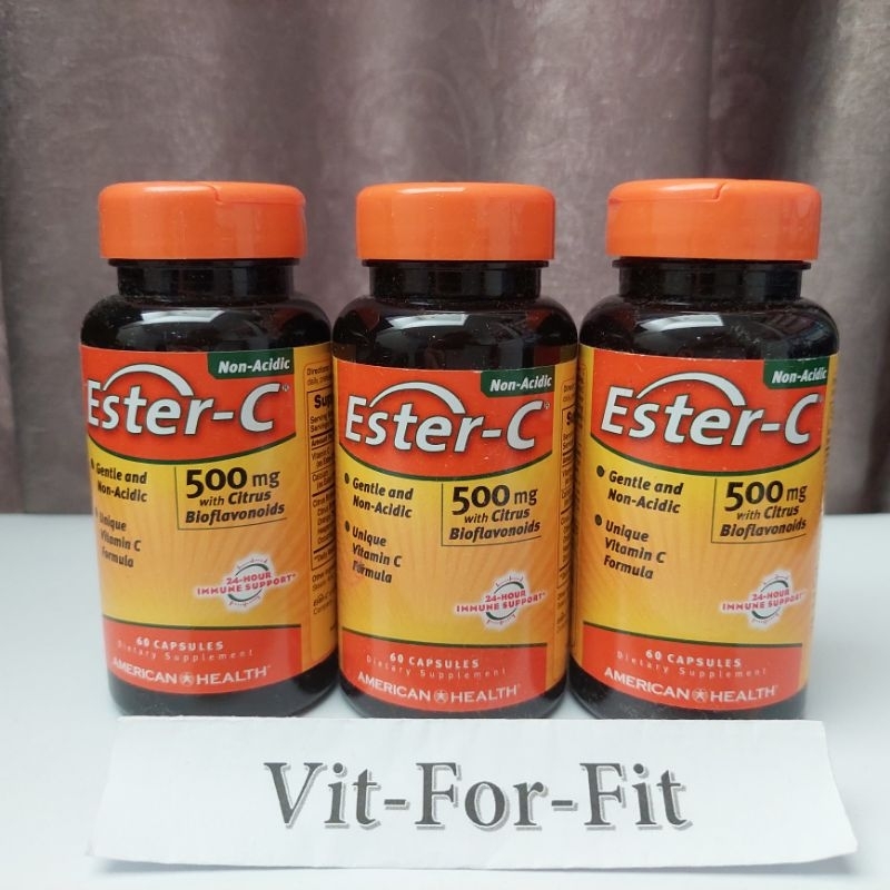 American Health Ester C 500 mg With Citrus Bioflavonoids - 60 capsules || Ester C 500mg