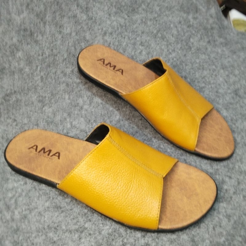 Sandal selop wanita sandal teplek asli kulit