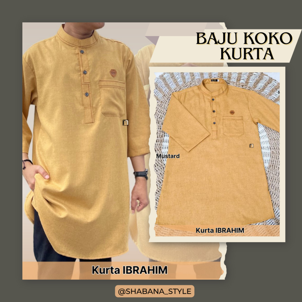 [COD] Koko Kurta Pria Dewasa Ukuran S M L XL Terbaru Premium Quality Warna Mustard