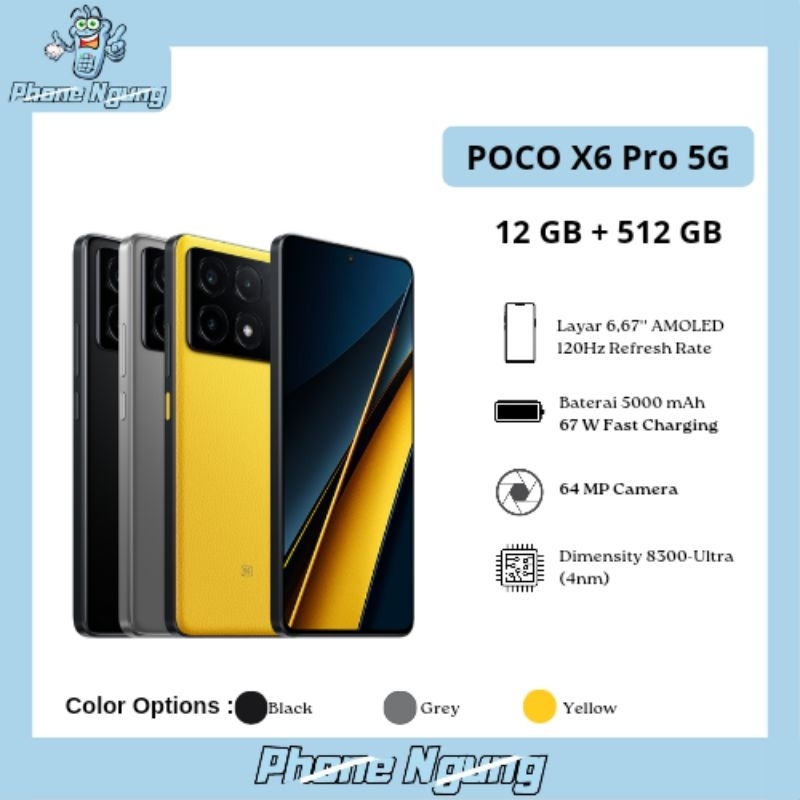 POCO X6 Pro 5G 12GB/512GB Garansi Resmi