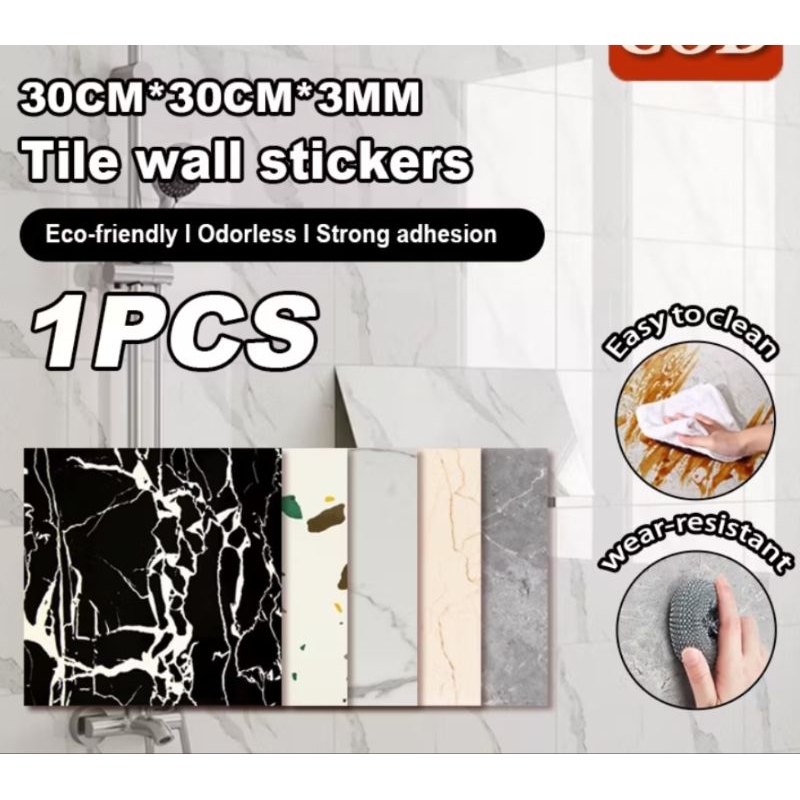 Wallpaper dinding VINYL Marble 30 x 30 cm / Lantai Vinyl Marbel Granit / Stiker Lemari Cabinet l wal
