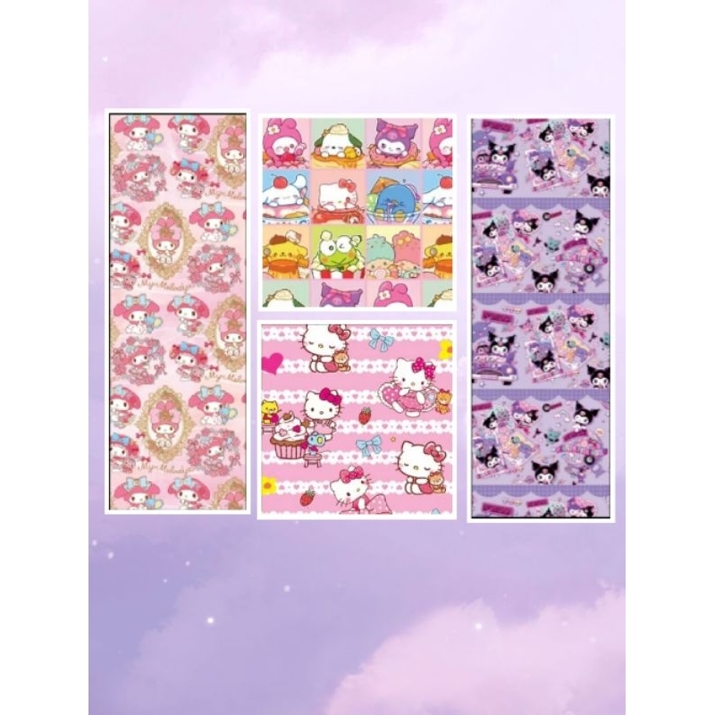 

KERTAS KADO KUROMI MELODY HELLO KITTY PRINCES UNICORN DORAEMON BABY SHARK ANAK PEREMPUAN CEWE SETARA SANSAN WAWA KERTAS KADO ANAK LUCU