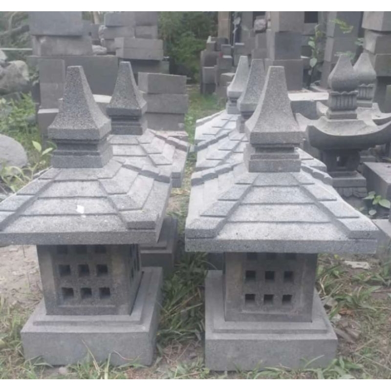 Lampu taman dari batu