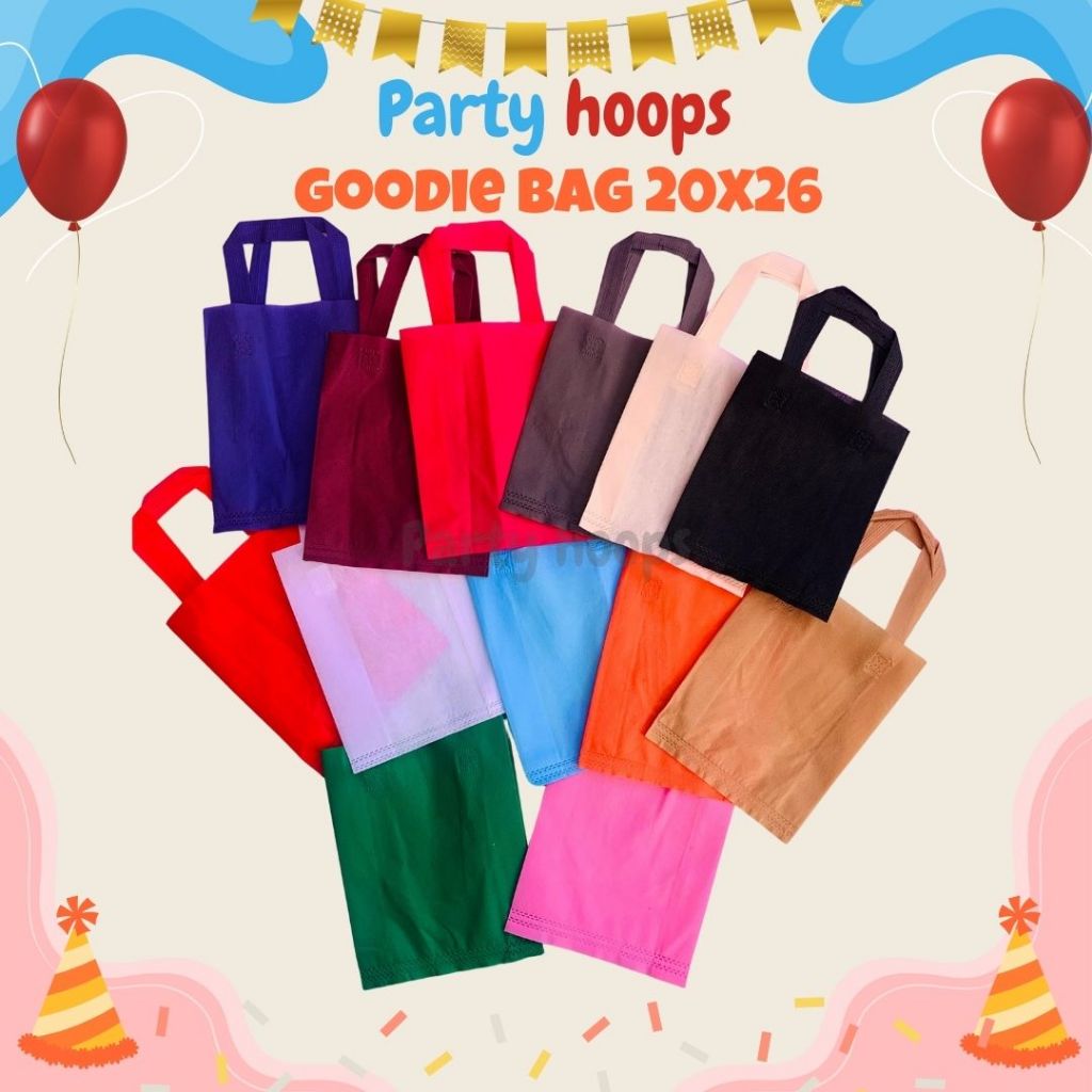 

12 pcs Goodie Bag Tote Bag Tali Tas Spunbond Tali 20X26 Tas Sovenir hampers kantong