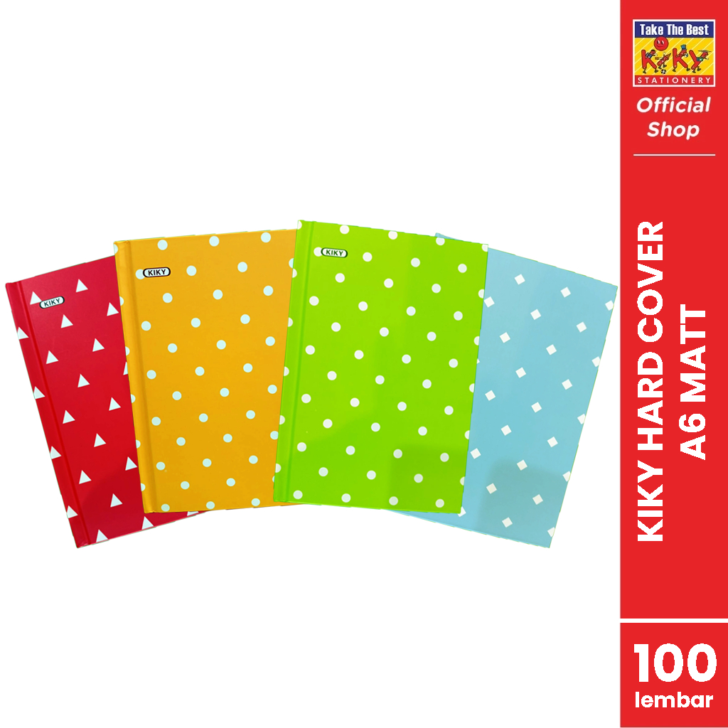 

KIKY Buku Hard Cover A6 Laminasi Matt / Mini Agenda (Uk. 16 x 11 cm) Isi 100 Lembar - 1 Buku