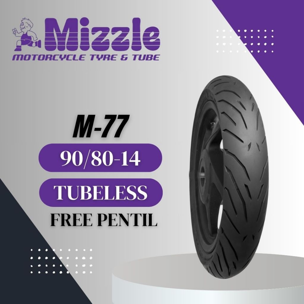 MIZZLE M-77 90/80-14 Tubeless - Ban Motor Mizzle M77 90/80 Ring 14 Tubeless