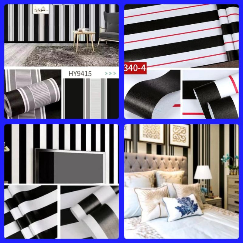 Wallpaoer Dinding Motif Salur Hitam Wallpaper Dinding Hitam Wallpaper Dinding Kamar Tidur Wallpaper 