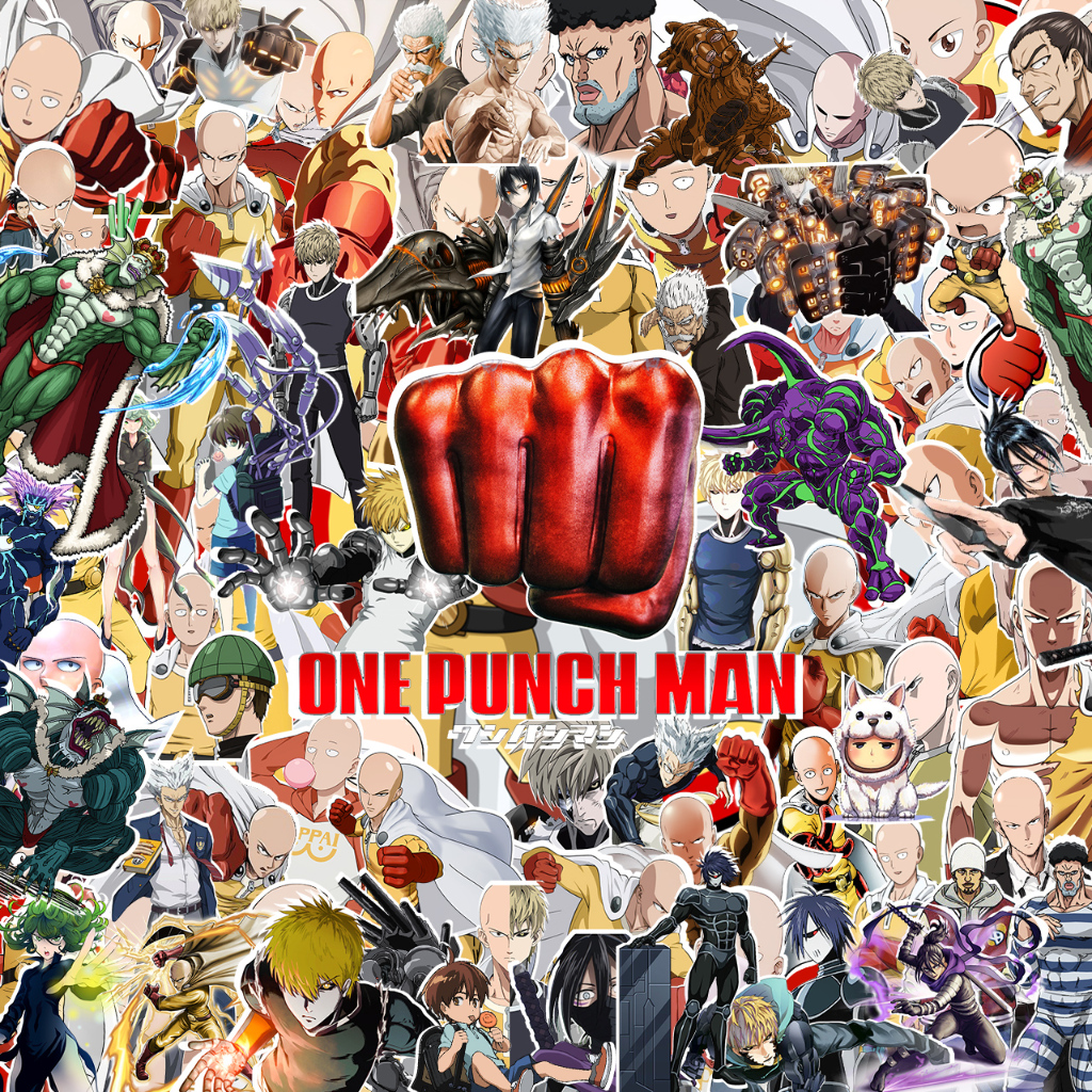 

Stiker Anime Saitama One punch man Sticker WaterProof Premium isi 12 pcs