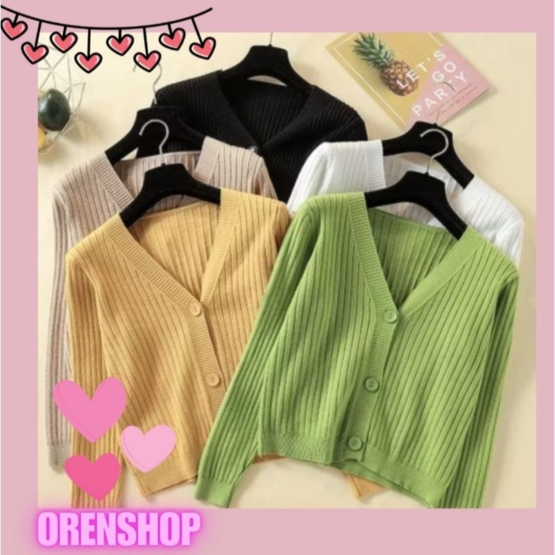 [OSM] Cardigan Gink RIB Cardy Rajut Knit Murah Makassar