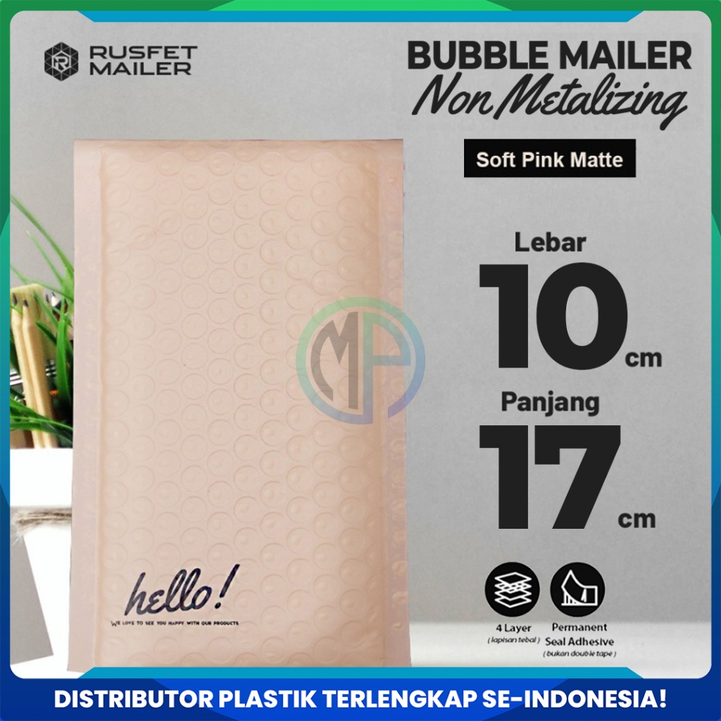 

Amplop Bubble Envelope Mailer Rusfet Harga Satuan Pink 10 x 17 cm