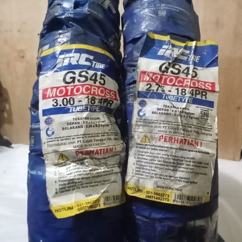 BAN IRC SEMI TRAIL 300 275 RING 18 IRC TR 3.00-18 & 2.75-18 DEPAN BELAKANG SATU SET BAN LUAR MOTOR  