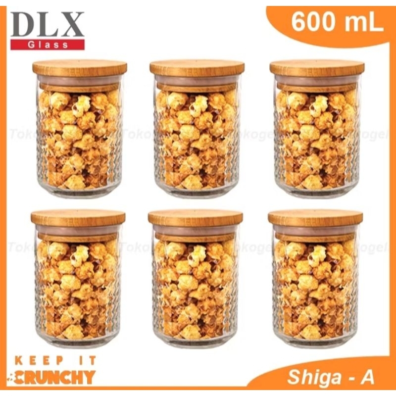 Toples Kue Lebaran Toples Kaca DLX Toples Kue Tutup Kayu