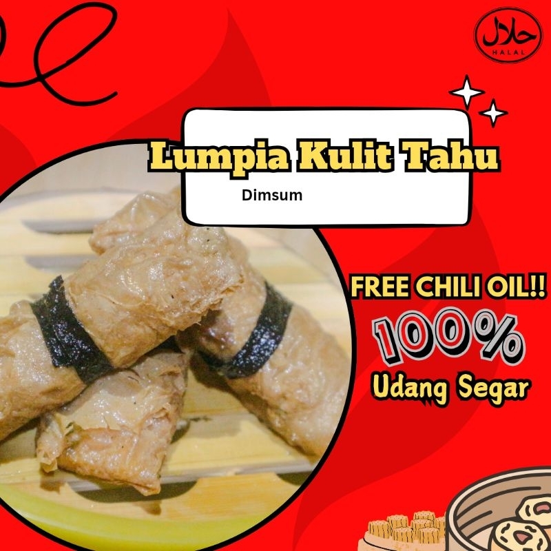 

Dimsum Lumpia Kulit Tahu/Tofu/Tofu roll/LunpiaKulitTahu Udang isi 24pcs