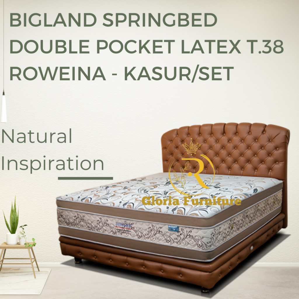 Bigland Springbed Double Pocket Latex T.38 Roweina - Kasur/Set