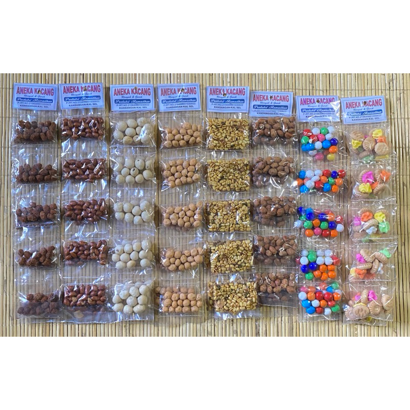 

Cemilan Kemasan Renteng isi 10 pcs (Aneka Kacang & Snack)