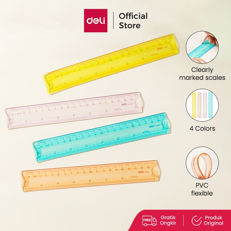 

Deli Penggaris Twistable and Hard dengan Bahan Eco-PVC Tahan Pecah EH65X Series