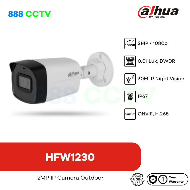 IP Camera Dahua 2MP DH-IPC-HFW1230 Outdoor