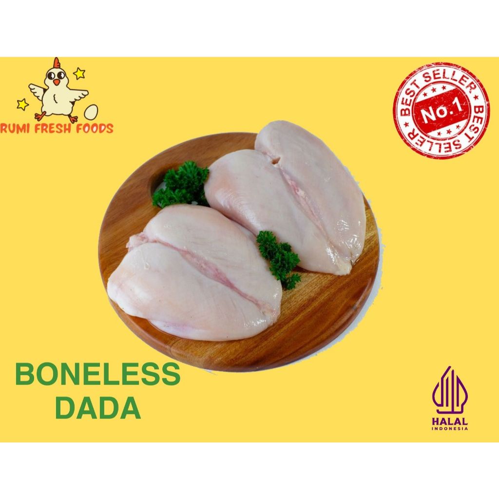 

Boneless Dada Ayam Fillet Tanpa Kulit pack 950gr - 1kg