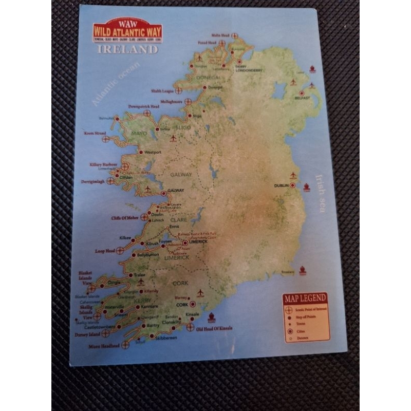 

kartu pos peta irlandia/ireland map postcard