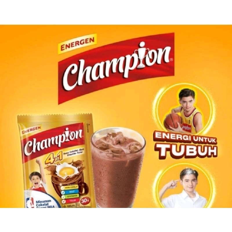 

SUSU ENERGEN CHAMPION RASA COKLAT 1 RENCENG ISI 10