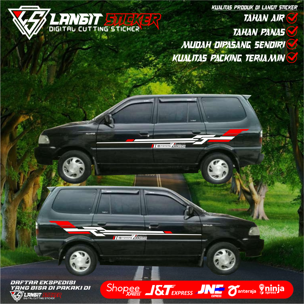 TERBARU Stiker Mobil Kijang Super sticker kijang lgx Stiker Body Kijang Super Stiker Kijang Super Cu
