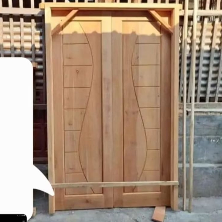 daun pintu kuputarung motif minimalis kayu mahoni