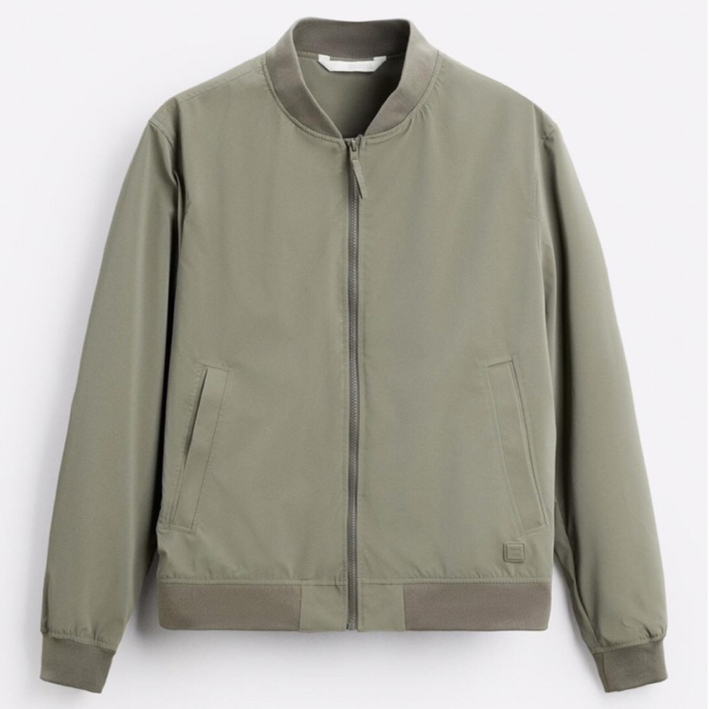 ZARA Men Jacket Lightweight Bomber Jaket Pria Light Khaki