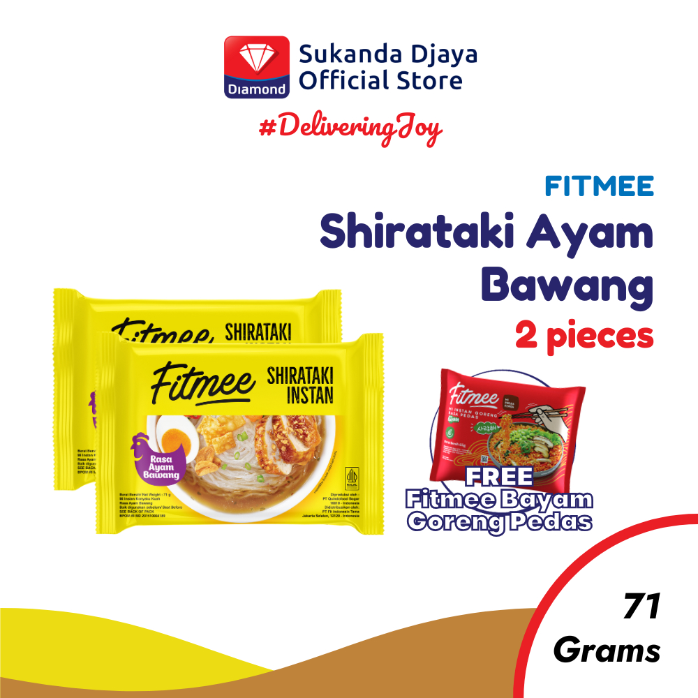 

Fitmee Shirataki Ayam Bawang 71 Gr 2 Pcs FREE 1 Pcs Fitmee Bayam Goreng Pedas 65 Gr